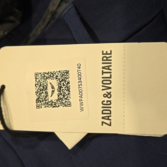 ZADIG & VOLTAIRE POMELO NAVY WOOL DRESS SLACKS. SIZE 40=LARGE. - Picture 6 of 13